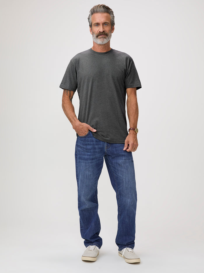 Michael is 6'1" and wears a size M # Model Wears Medium Carbon Grey Crew Neck | Summer at FCT