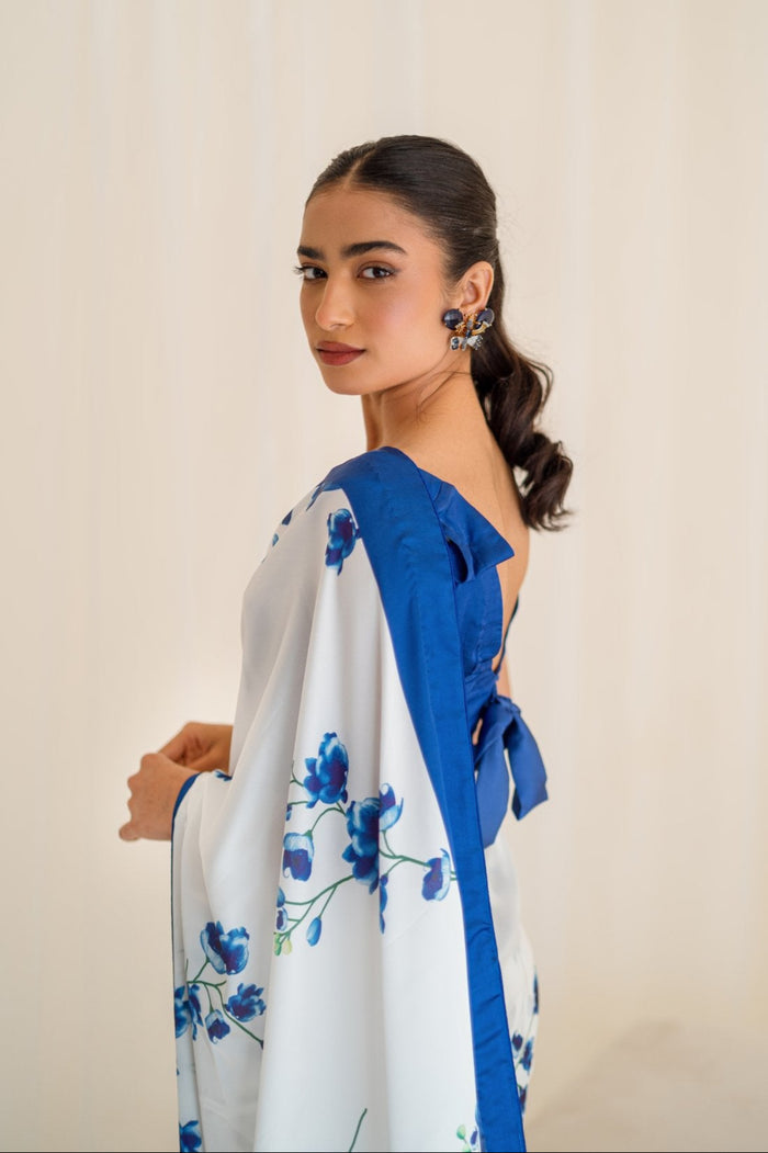 Digital Silk: Azure Bloom