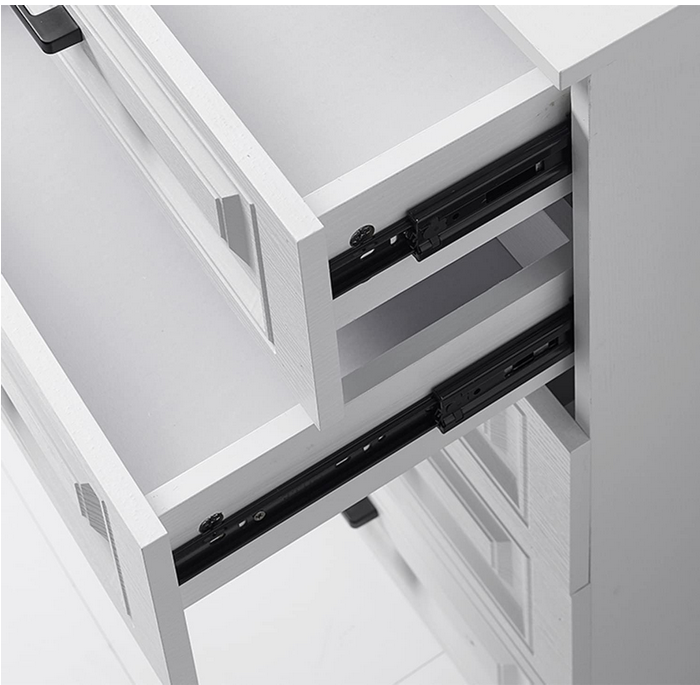 Drawer Rail Slide Rail Slideway Mute Three-Section Rail 30/35CM Black