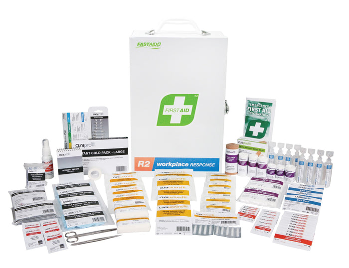 Far2i10 First Aid Kit, R2, Workplace Response Kit, Metal Wall Mount