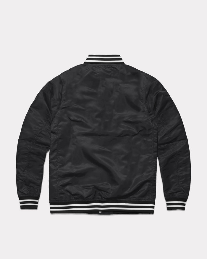 Iowa State Cyclones Zip Up Black Varsity Jacket Back