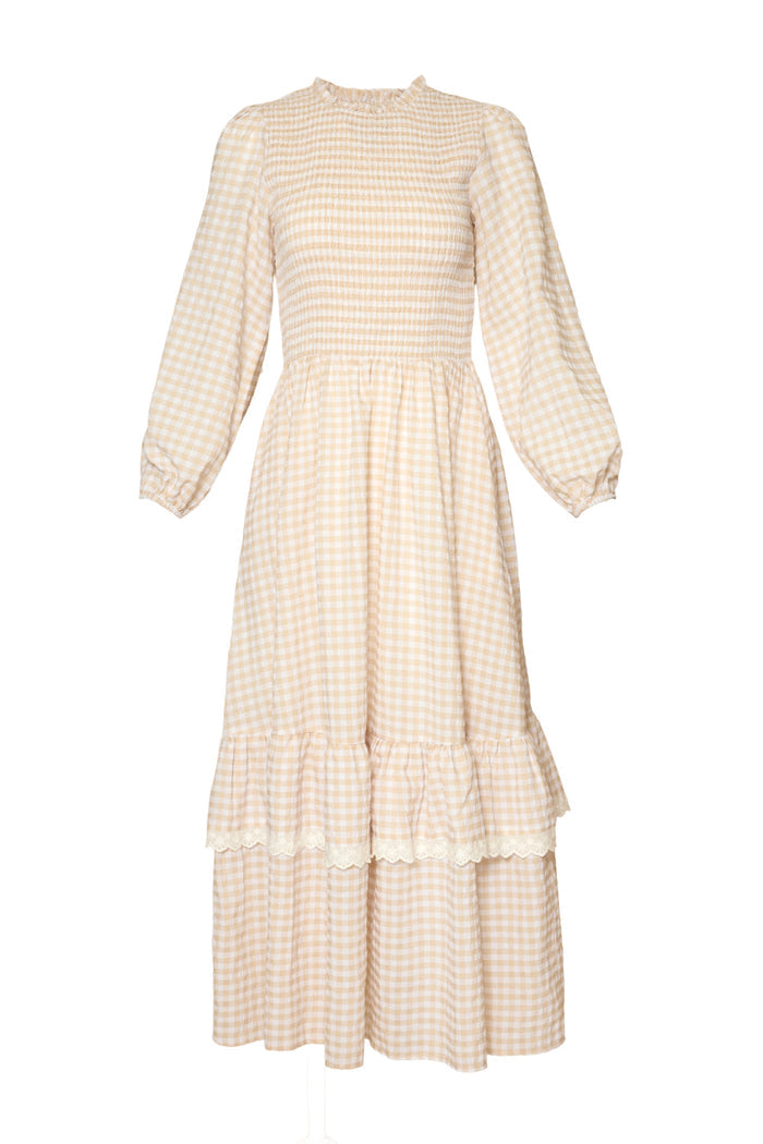 Presley Dress in Cream Gingham-8