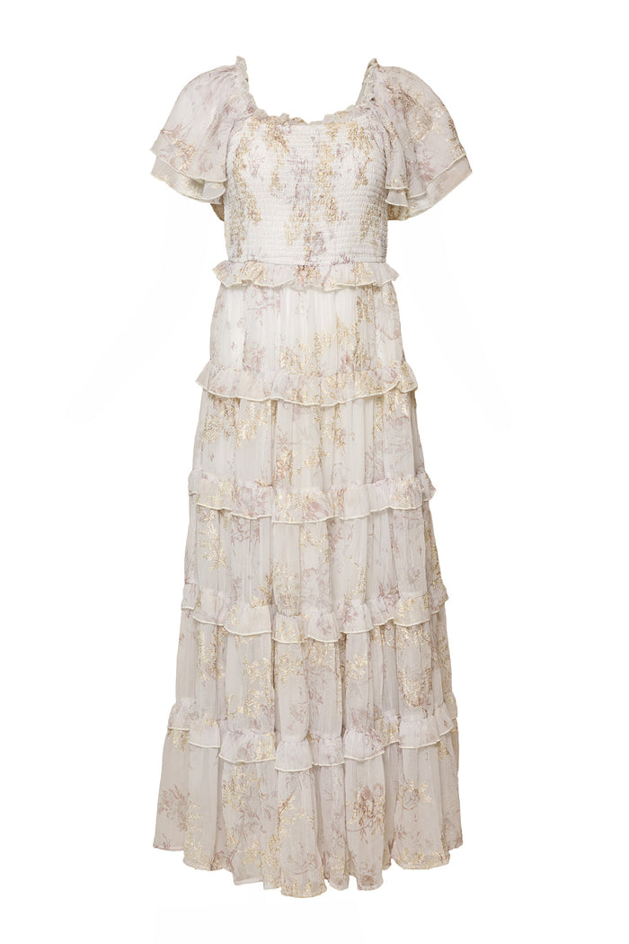 Winnie Dress in Bright White Wispy Wildflower-8