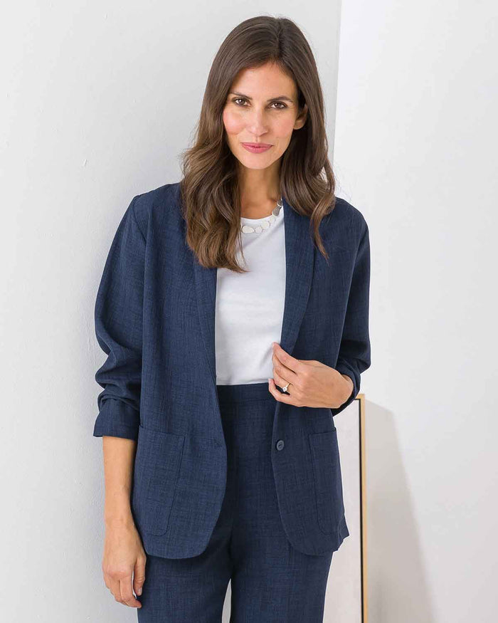 Zoe Easycare Ladies Jacket - Navy - The Classic Boutique