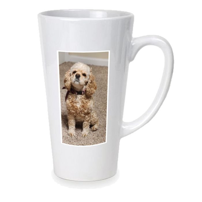 17 oz. Sublimatable White Latte Mug with Handle