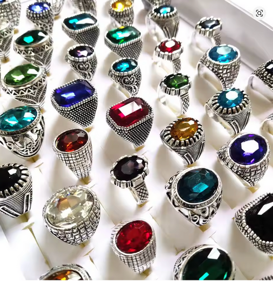 2XLuxury Antique Zircon Stone Rings