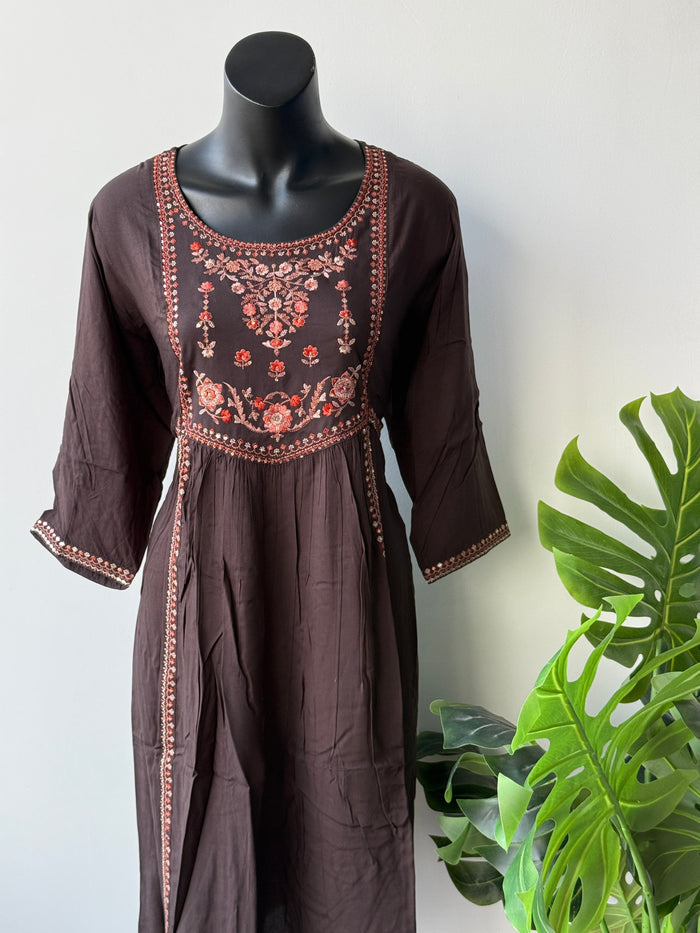 3XL Size Printed/Embroidery rayon kurti