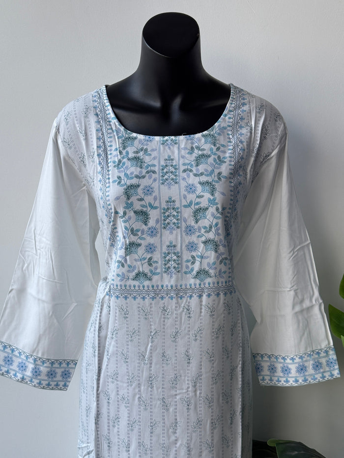 3XL Size Printed/Embroidery rayon kurti