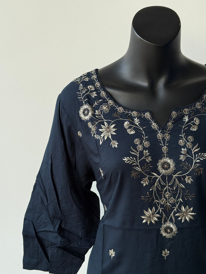 3XL Size Printed/Embroidery rayon kurti