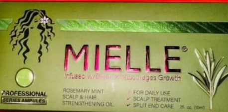 ميلي امبولات للشعر روزمارى 6امبولة*10مل - Mielle Organics Rosemary Mint Scalp & Hair Strengthening Ampoules 6 x 10ml
