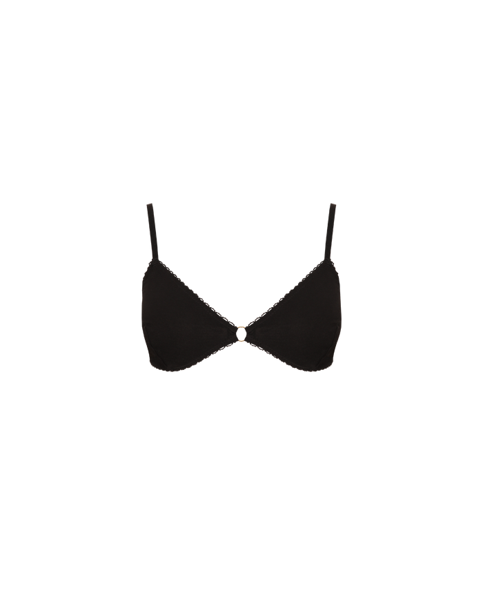 90210 LOW SUPPORT COTTON BRA BLACK