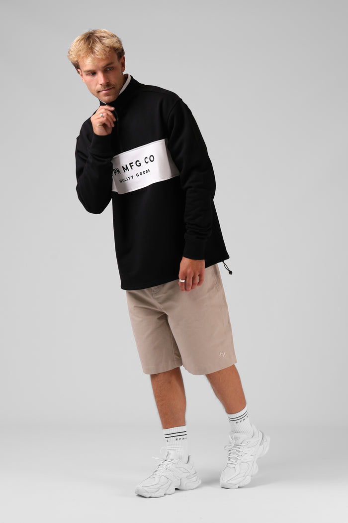 90's 1/4 Zip - Black / White