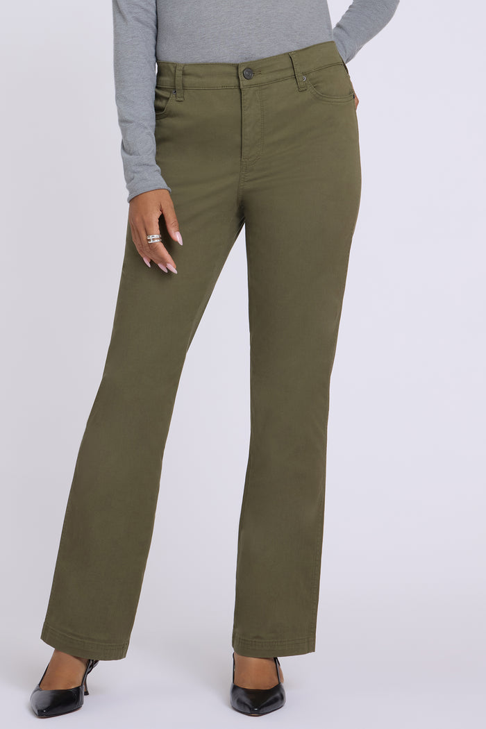 Adjustable Marilyn Straight Pants - Bay Leaf