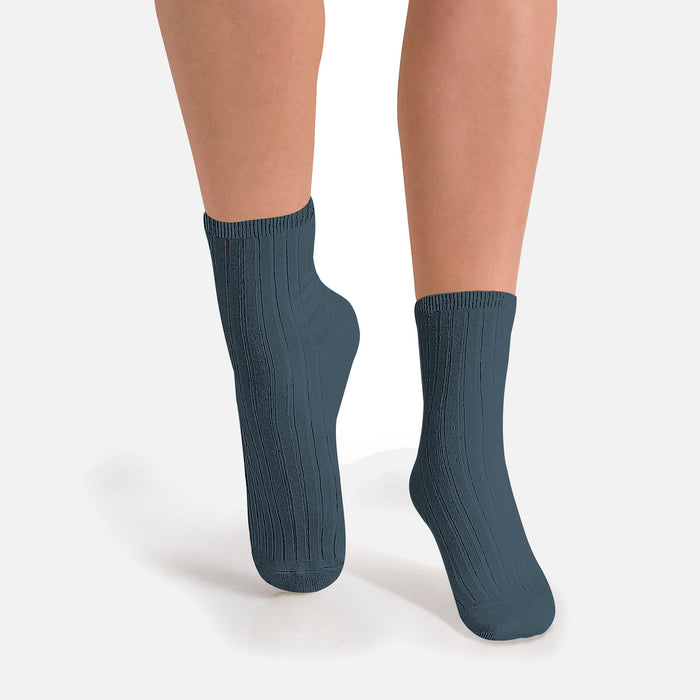 Adults Cotton Short Socks - Ash Blue