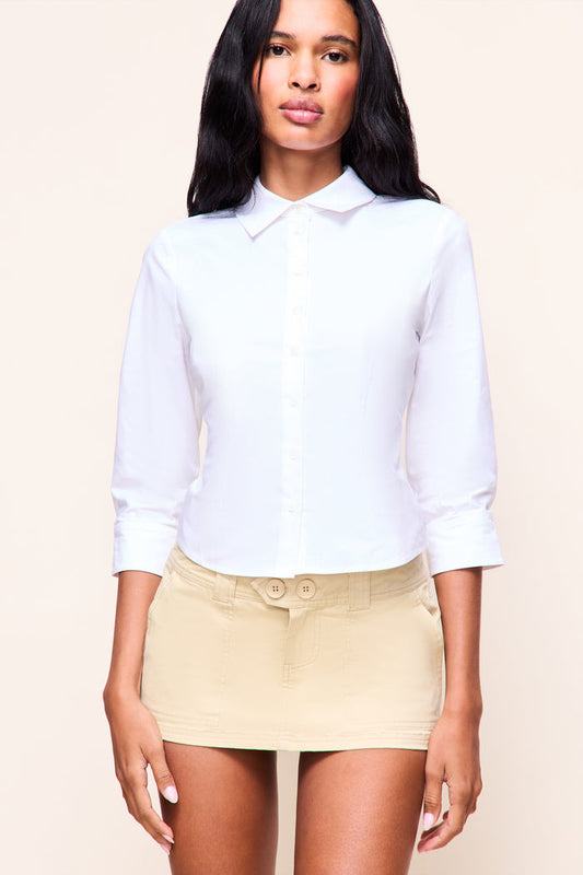 Amelie 3/4 Sleeve Shirt in White