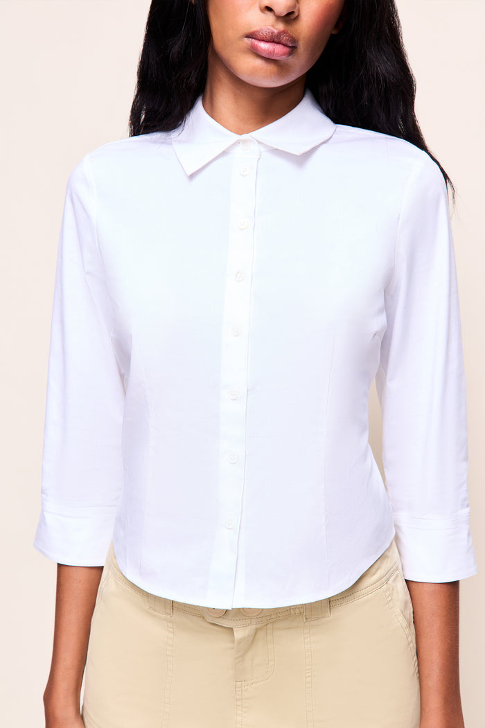 Amelie 3/4 Sleeve Shirt in White