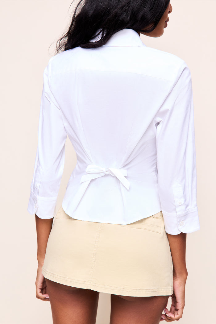 Amelie 3/4 Sleeve Shirt in White