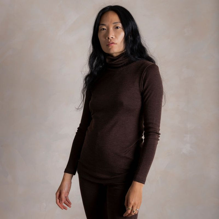 Auk Women's Top - Merino Wool & Silk - Cacao
