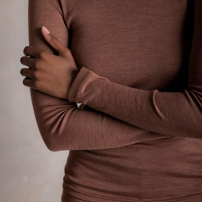 Auk Women's Top - Merino Wool & Silk - Russet