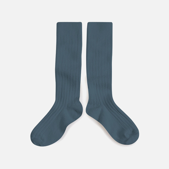 Baby & Kids Cotton Knee Socks - Ash Blue