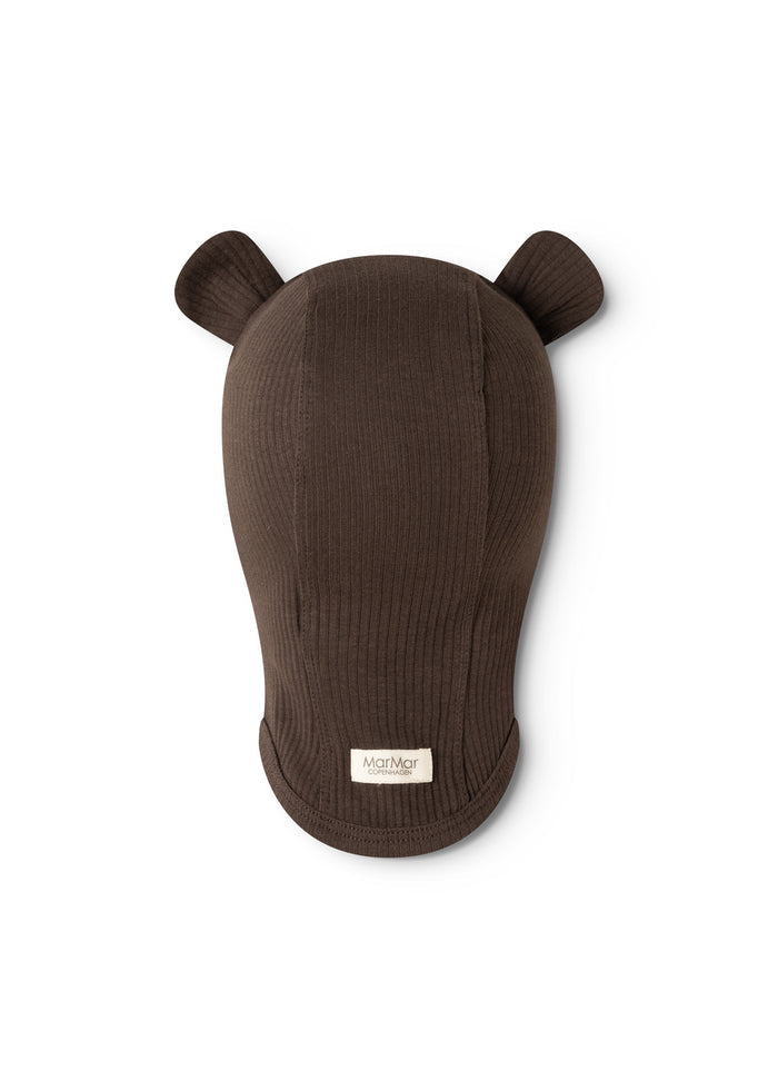 Elephant ears with ear flaps in dark brown with MarMar brand at the bottom.