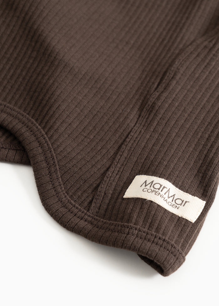 Elephant hat in dark brown with a MarMar Copenhagen label on the edge.