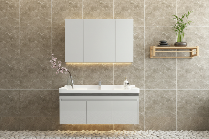 Bathroom Mirror Cabinet 600/700/900x140x700 mm - White