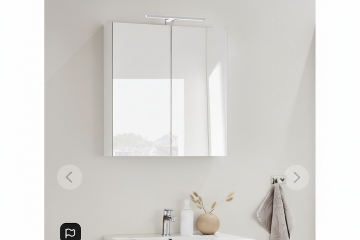 Bathroom Mirror Cabinet 600/700/900x140x700 mm - White