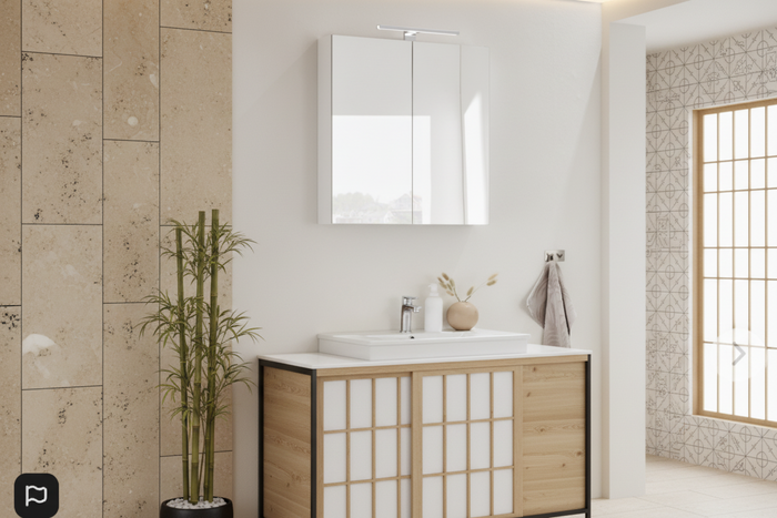Bathroom Mirror Cabinet 600/700/900x140x700 mm - White