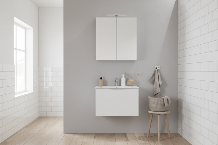 Bathroom Mirror Cabinet 600/700/900x140x700 mm - White