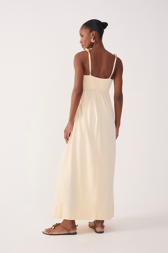 Beige Beaded Straps Maxi Dress_5