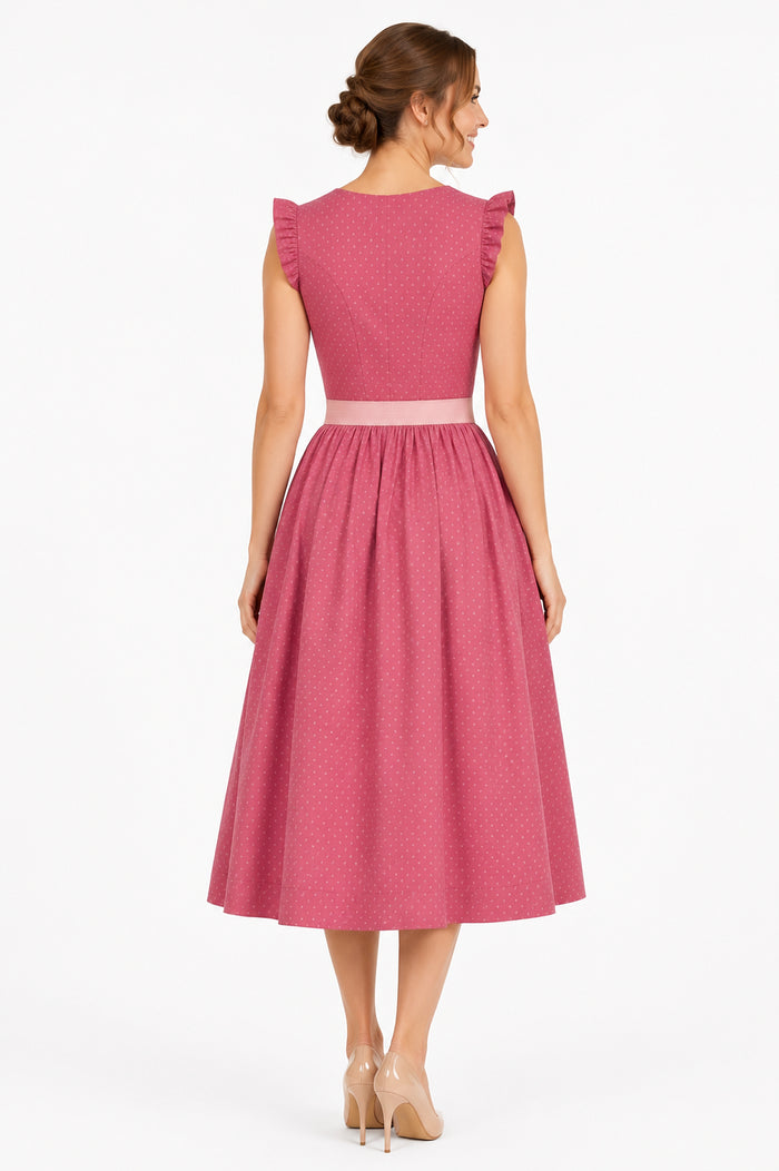 Berwin dirndl Leni pink back view