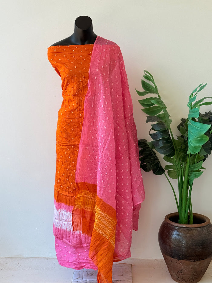 Bhandhej cotton salwar material
