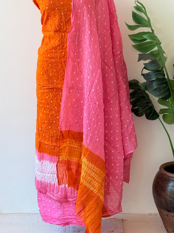 Bhandhej cotton salwar material