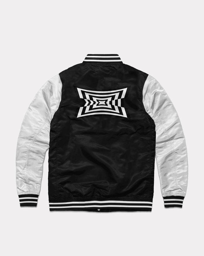 Big 12 Conference Black and White Vintage Varsity Jacket Back