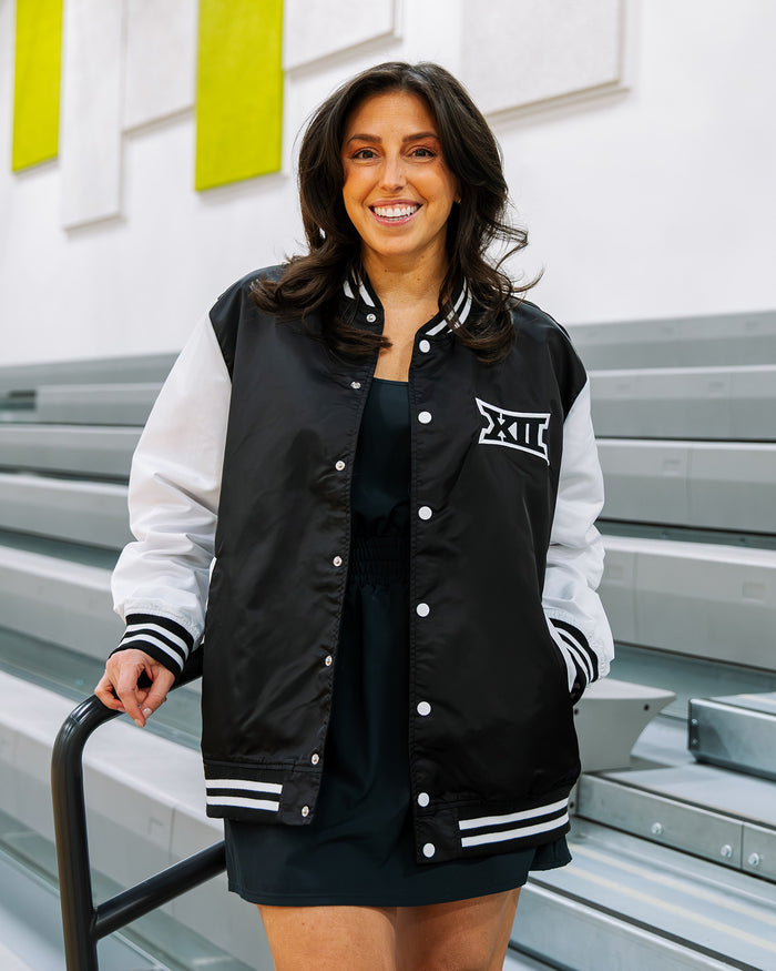 Big 12 Conference Black and White Vintage Varsity Jacket