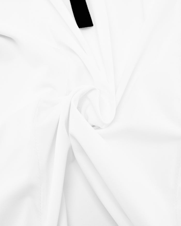 Big Collar Ribbon Sleeveless T Shirt (White)