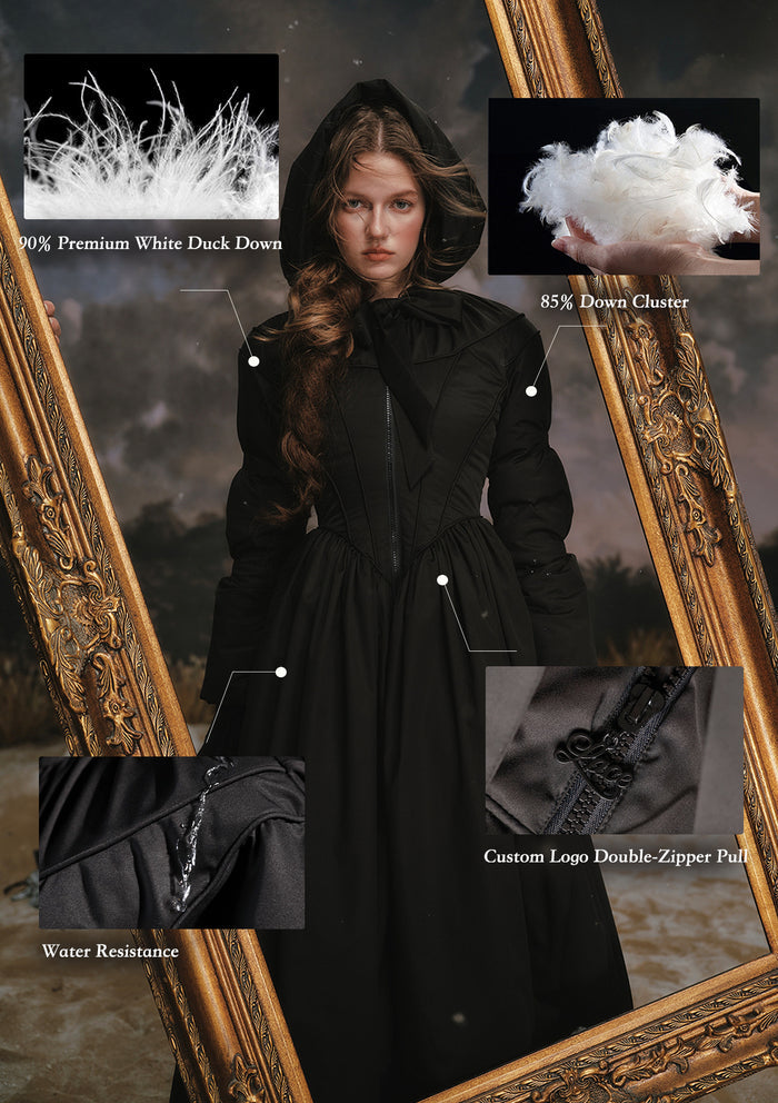 Black&White Warrior Down Coat (Black)