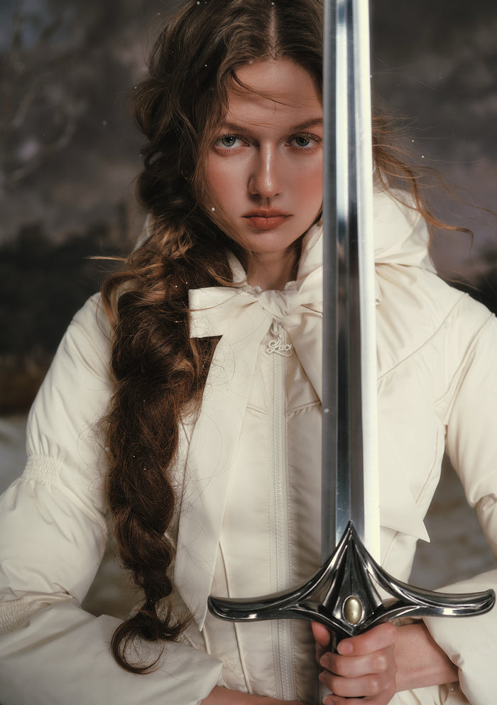 Black&White Warrior Down Coat (White)