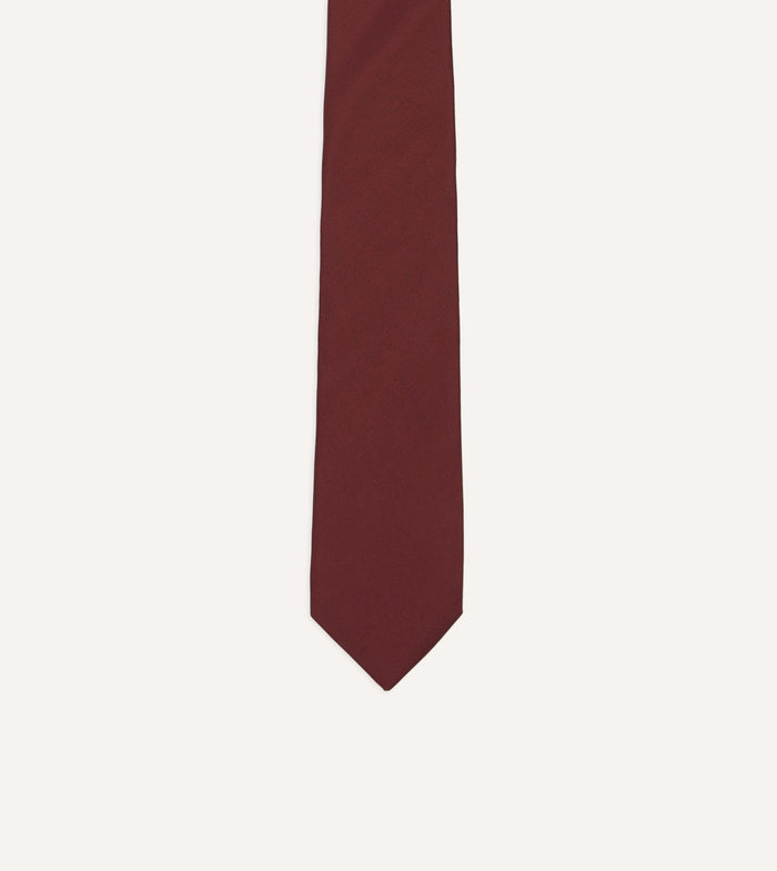 Burgundy 50oz Silk Twill Tipped Tie