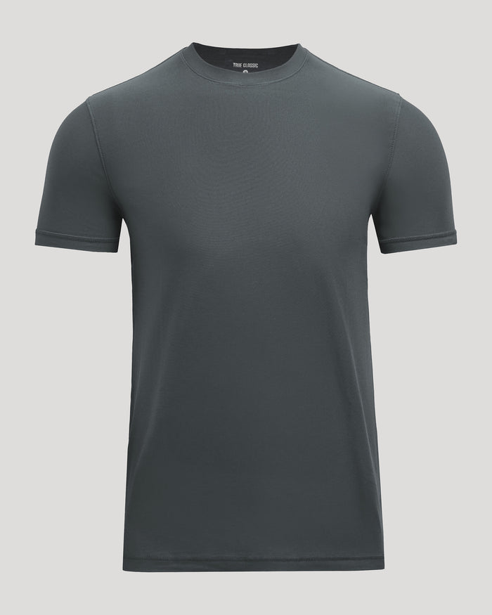 Carbon Active Crew Neck Tee, dark gray, plain, short-sleeve, crewneck.