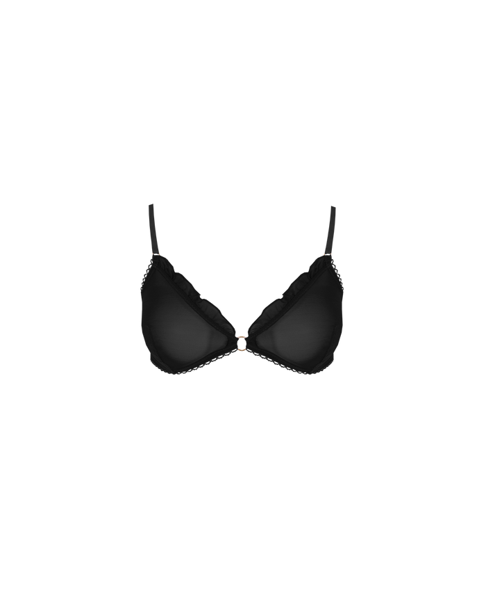 CARNATION LOW SUPPORT MESH BRA BLACK