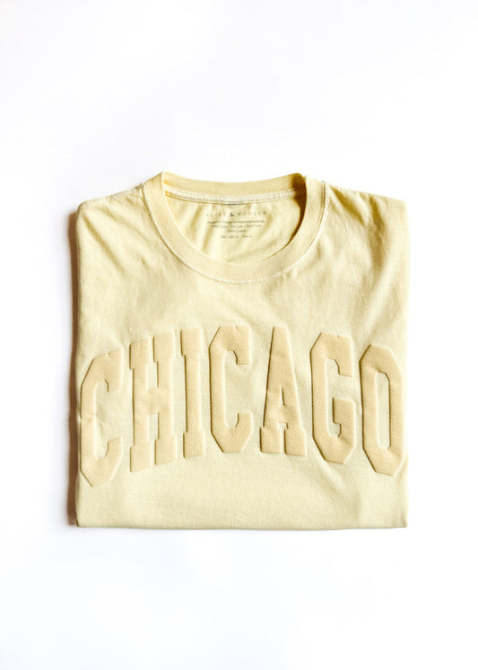 Chicago Collegiate Puff Unisex Tee - Buttermilk