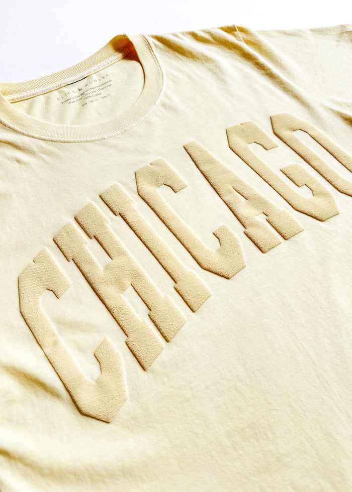 Chicago Collegiate Puff Unisex Tee - Buttermilk
