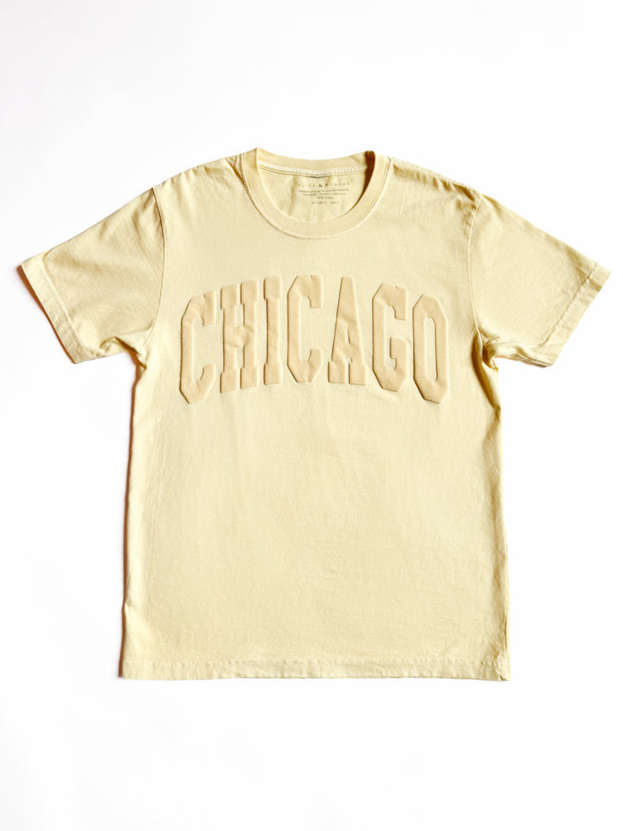 Chicago Collegiate Puff Unisex Tee - Buttermilk