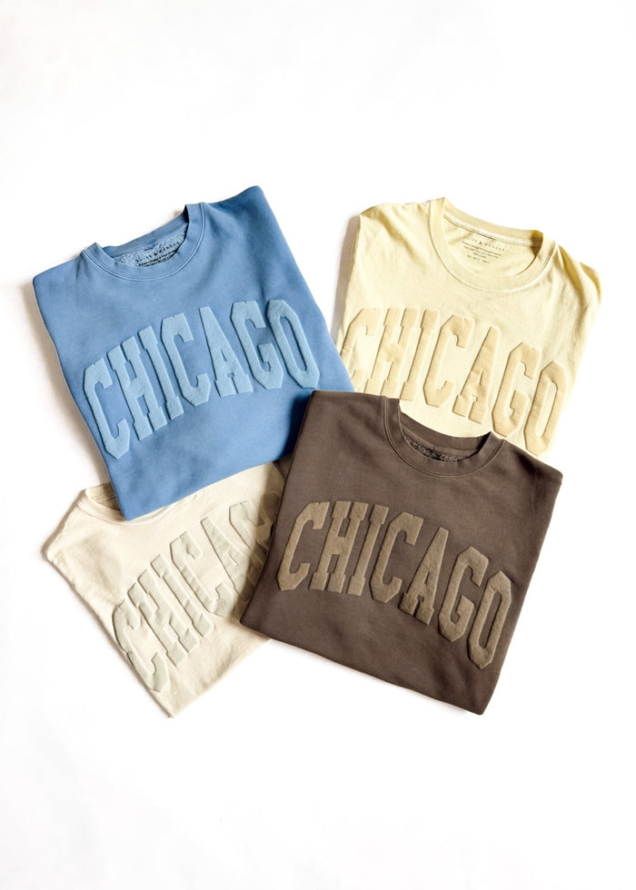 Chicago Collegiate Puff Unisex Tee - Buttermilk