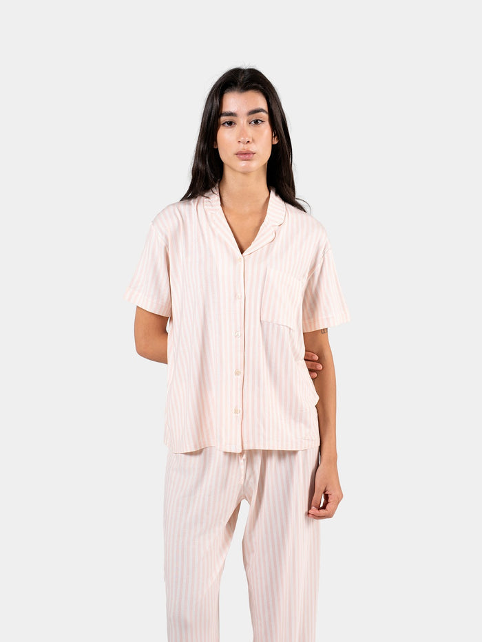 CLASSIC STRIP PANTS SET BABY PINK X WHITE 6