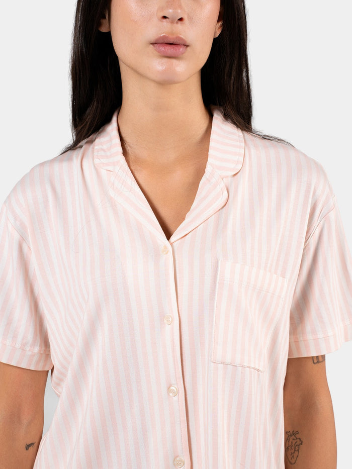 CLASSIC STRIP PANTS SET BABY PINK X WHITE 7