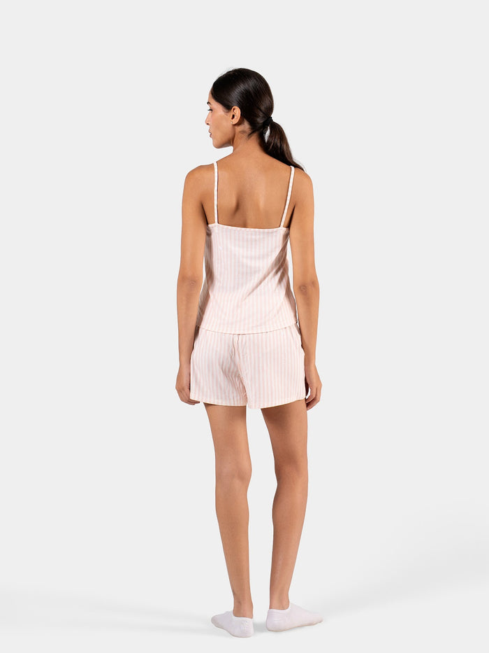 CLASSIC STRIP SPAGHETTI-SHORT SET BABY PINK X WHITE 4
