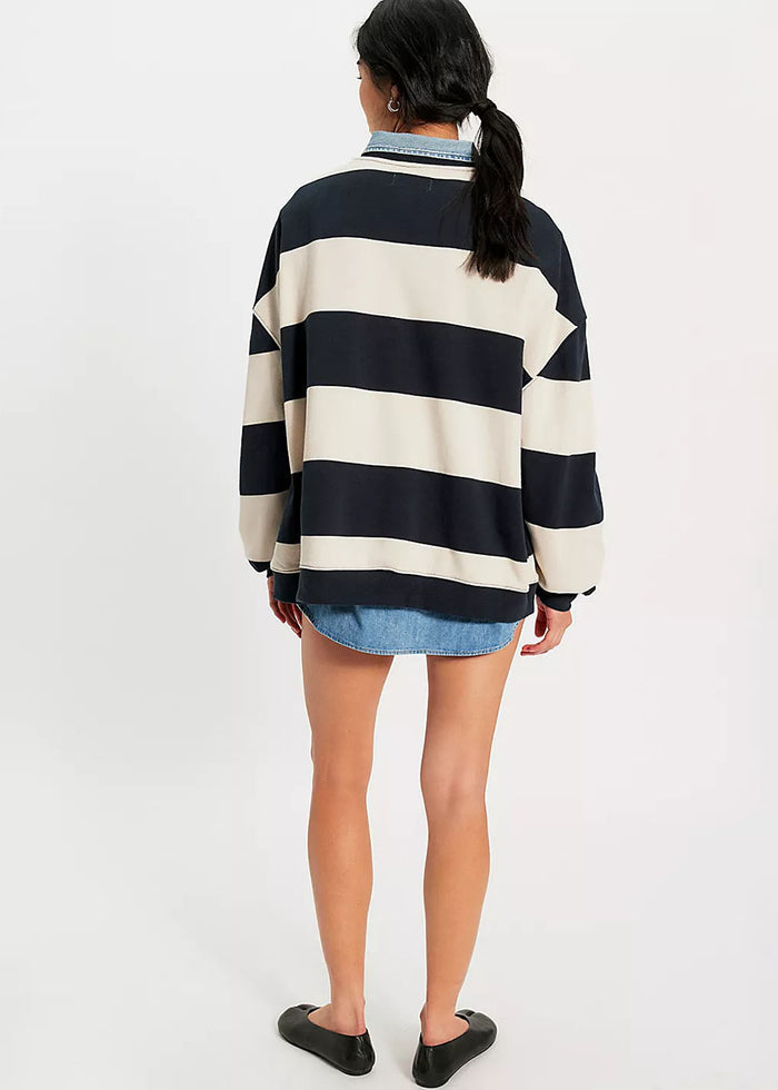Classic Wide Striped Crew - Black Combo